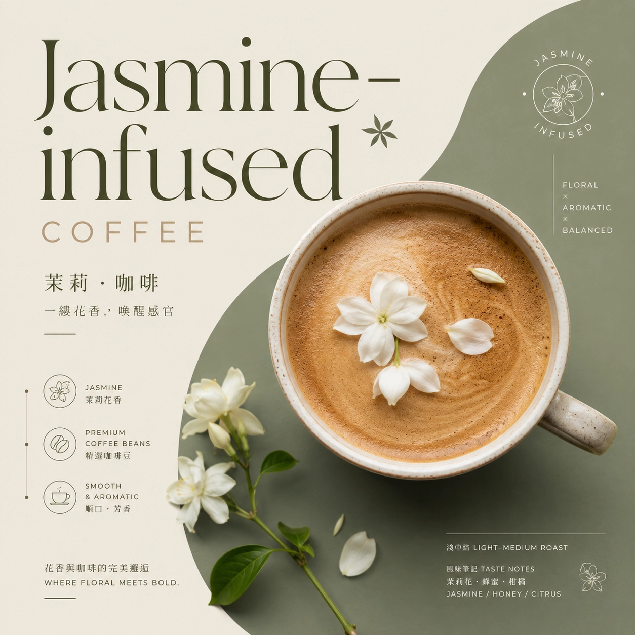 jamine coffee,jasmine latte,jasmine