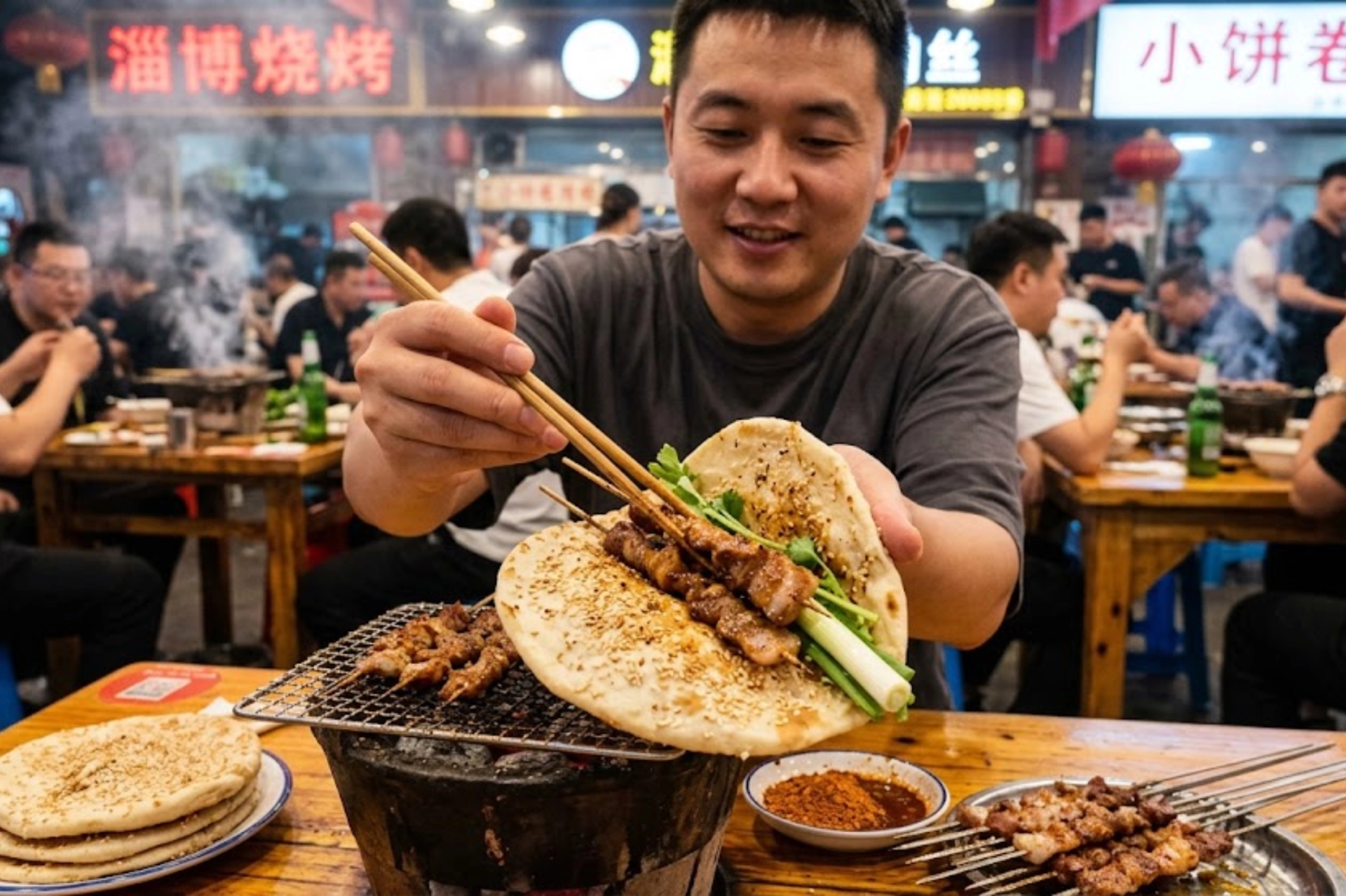 zibo, zibo china, zibo bbq, wrap bbq