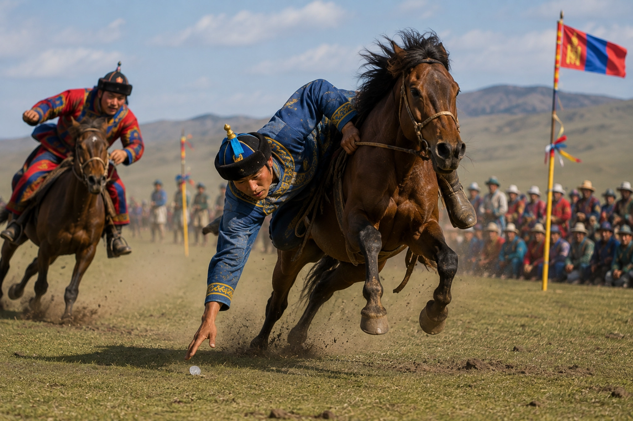 tenge alu, coin picking, horse game, horse chase