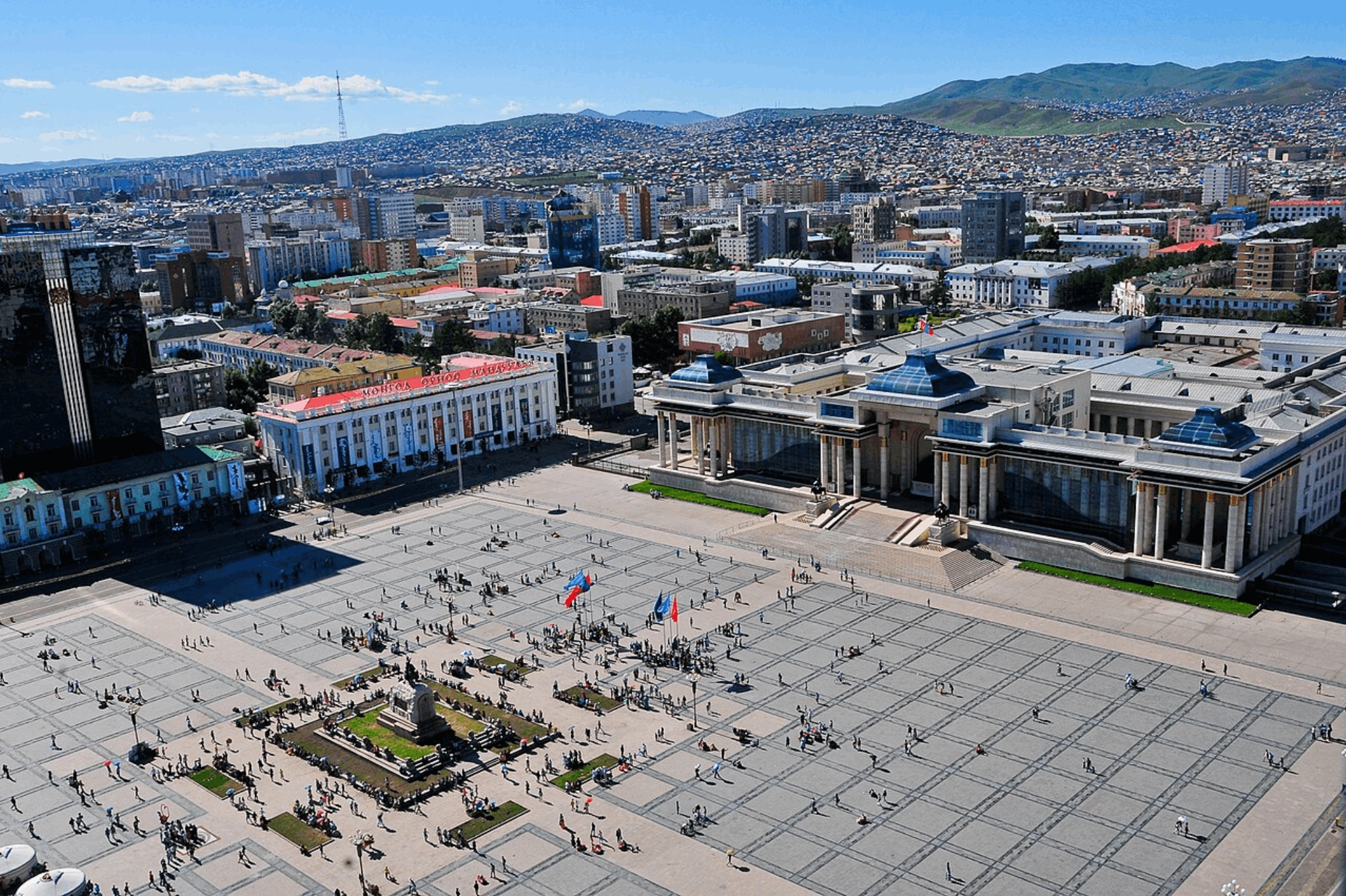 mongolia, sükhbaatar square, ulaanbaatar